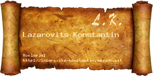 Lazarovits Konstantin névjegykártya